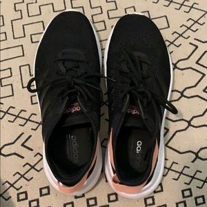 Adidas Black and Coral Running Shoes